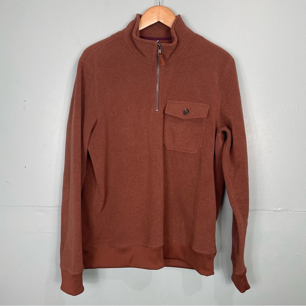 Kit & Ace Quarter Q Zip‎ Fleece Men’s Large Brown
